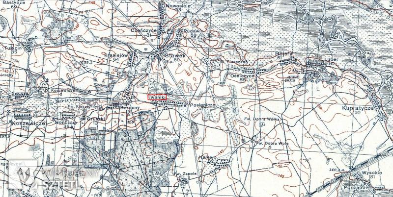 Iwaniki. Fragment mapy WIG 1:100000 (1930)