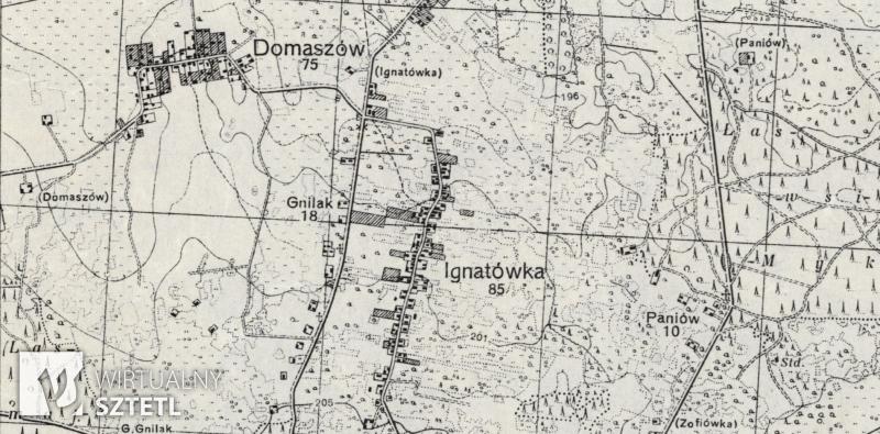 Ignatówka. Kadr z mapy WIG w skali 1:25000 (1938)