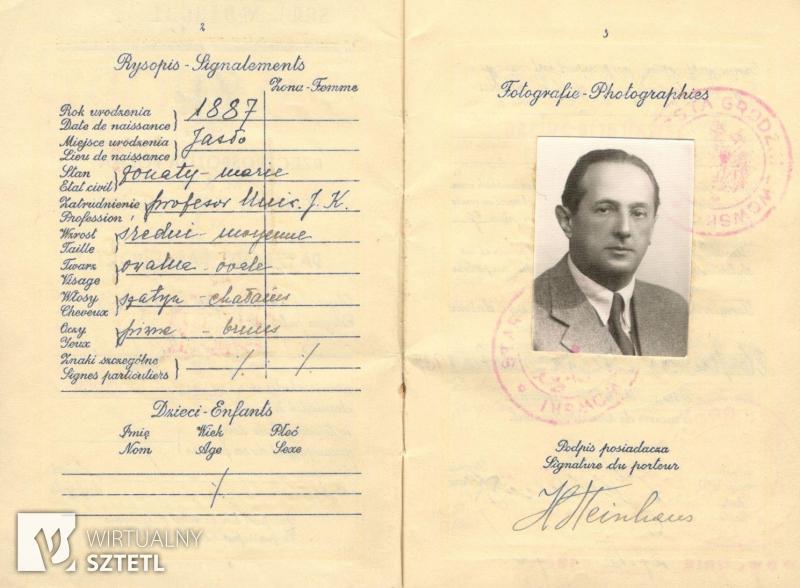Hugo Steinhaus. Paszport (1937)